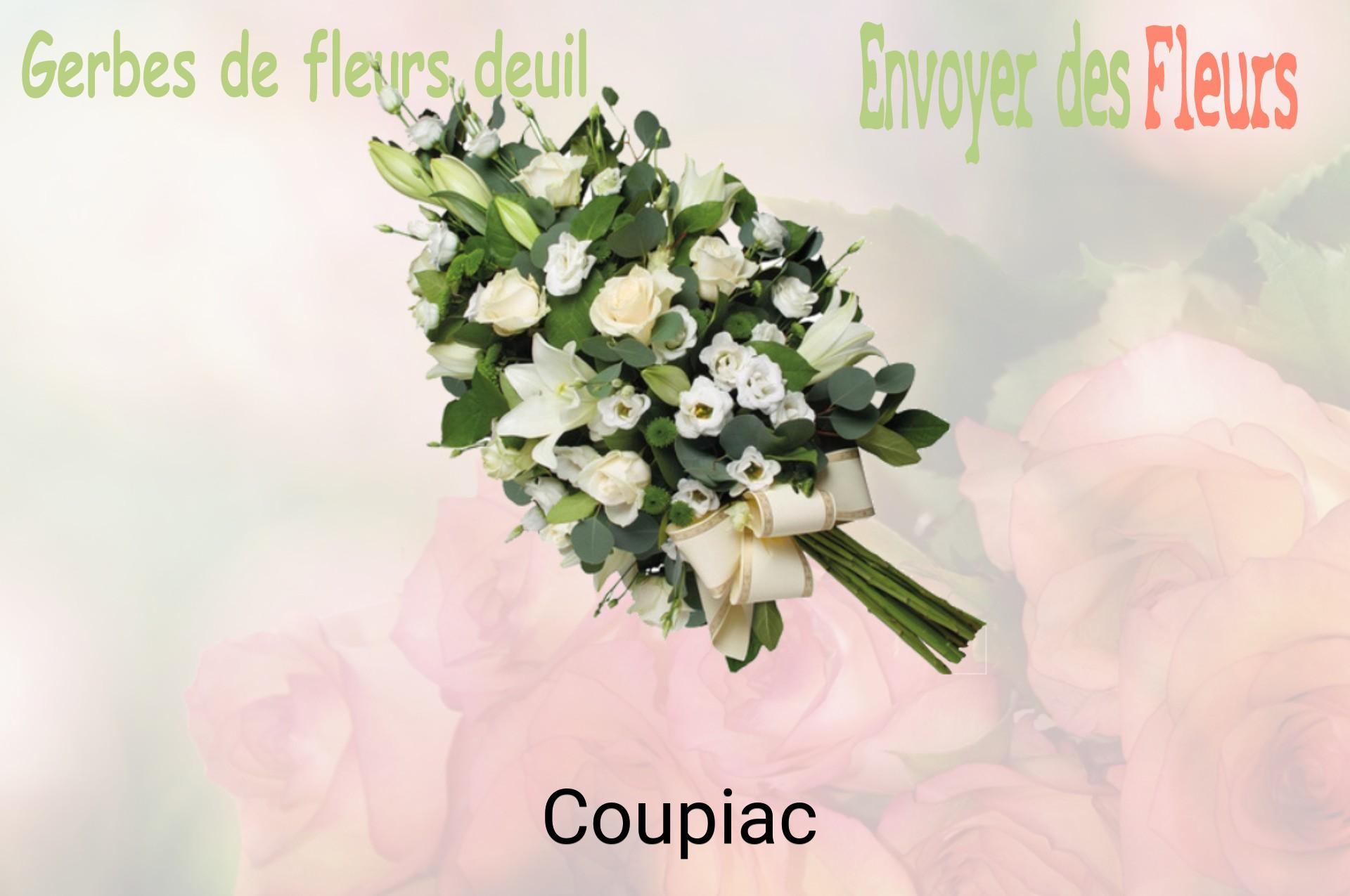 Gerbe de fleurs de deuil livrée à Coupiac